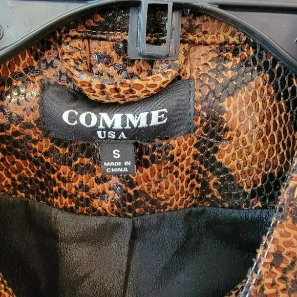 COMME USA Snakeskin Print Bomber Jacket - Picture 2 of 6